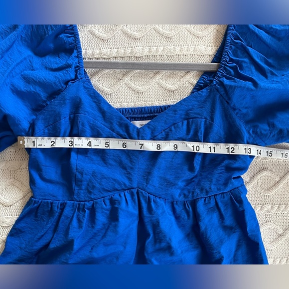 Nine West Rich Blue Balloon Sleeve Blouse Women’s size small - Picture 13 of 13